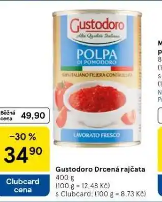 Tesco Gustodoro drcená rajčata nabídka