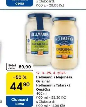 Tesco Hellmann´s tatarská omáčka, majonéza nabídka