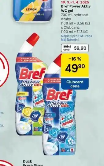 Tesco Bref power aktiv wc gel nabídka