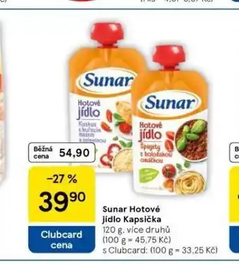 Tesco Sunar hotové jídlo kapsička nabídka