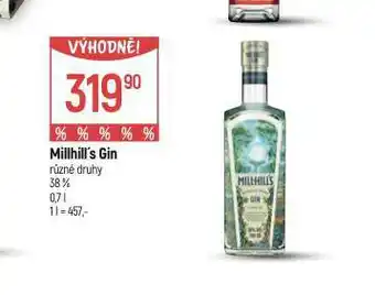 Globus Millhill´s gin nabídka