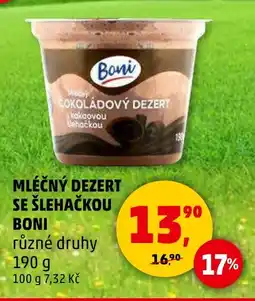 Penny Market MLÉČNÝ DEZERT SE ŠLEHAČKOU BONI různé druhy nabídka