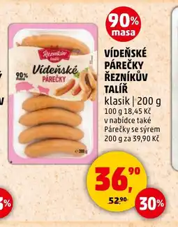 Penny Market VÍDEŇSKÉ PÁREČKY ŘEZNÍKŮV TALÍŘ nabídka