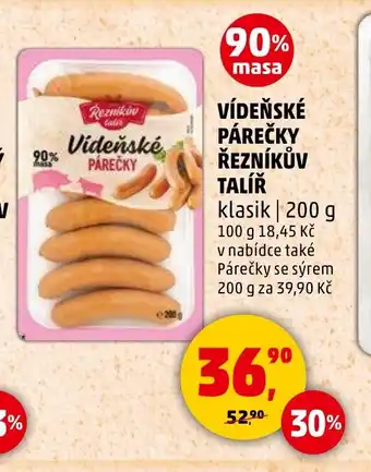 Penny Market VÍDEŇSKÉ PÁREČKY ŘEZNÍKŮV TALÍŘ nabídka