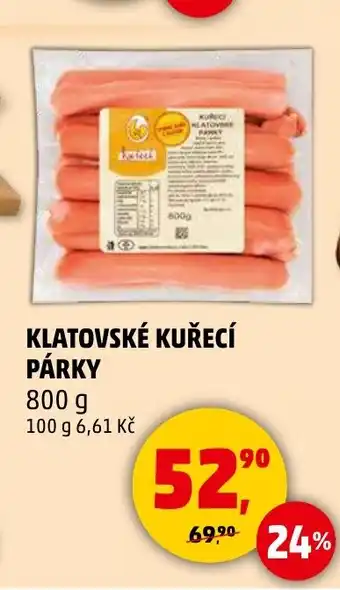 Penny Market KLATOVSKÉ KUŘECÍ PÁRKY nabídka