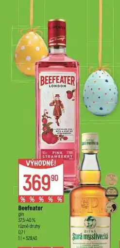 Globus Beefeater gin nabídka