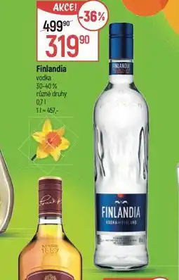 Globus Finlandia vodka nabídka