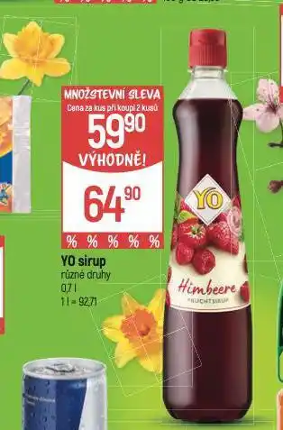 Globus Yo sirup nabídka