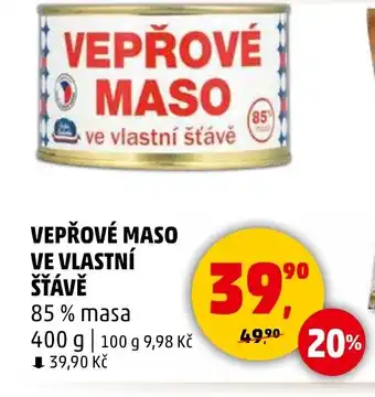 Penny Market VEPŘOVÉ MASO VE VLASTNÍ nabídka