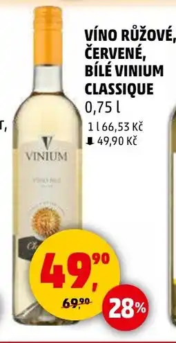 Penny Market VÍNO RŮŽOVÉ, ČERVENÉ, BÍLÉ VINIUM CLASSIQUE nabídka