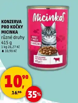 Penny Market KONZERVA PRO KOČKY MICINKA různé druhy nabídka