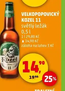 Penny Market VELKOPOPOVICKÝ KOZEL 11 světlý ležák nabídka