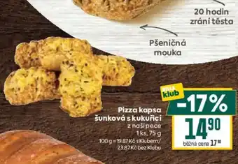 Billa Pizza kapsa šunková s kukuřicí nabídka