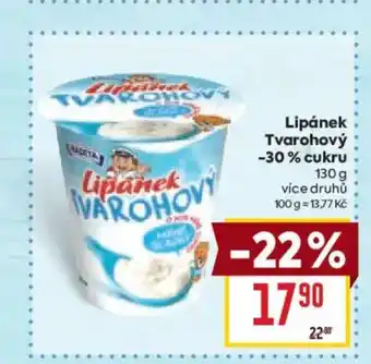 Billa Lipánek Tvarohový -30% cukru nabídka