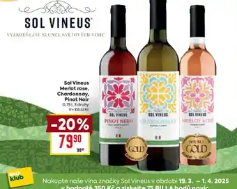 Billa Sol Vineus Merlot rose, Chardonnay, nabídka