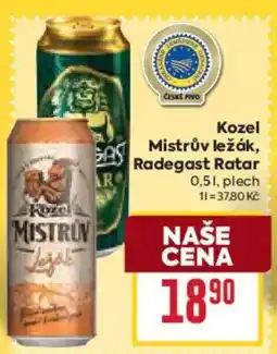 Billa Kozel Mistrův ležák, Radegast Ratar nabídka