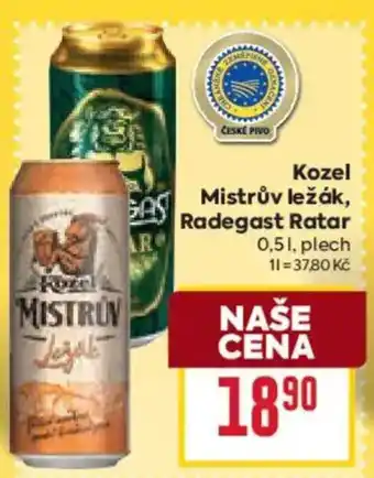 Billa Kozel Mistrův ležák, Radegast Ratar nabídka