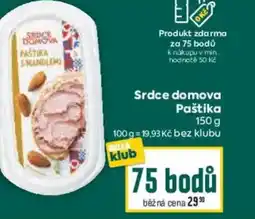 Billa Srdce domova Paštika nabídka