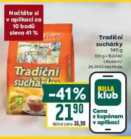 Billa Tradiční suchár nabídka
