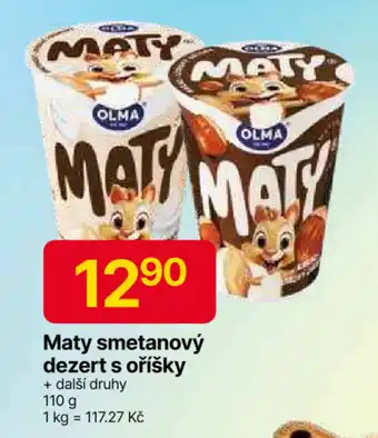 Hruška Maty smetanový dezert s oříšky nabídka