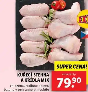 Lidl KUŘECÍ STEHNA A KŘÍDLA MIX, cena za 100 g nabídka