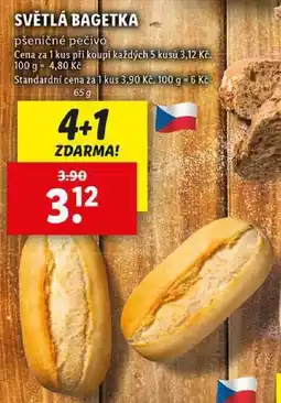 Lidl SVĚTLÁ BAGETKA, 65 g nabídka