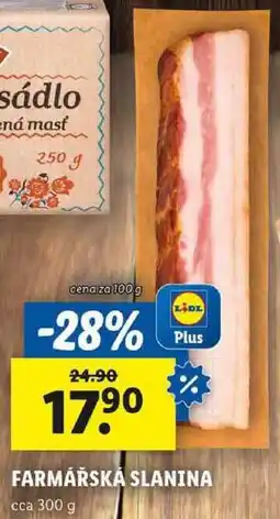 Lidl FARMÁŘSKÁ SLANINA, cena za 100 g nabídka