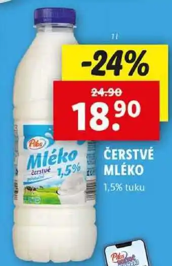 Lidl ČERSTVÉ MLÉKO, 1 l nabídka