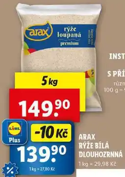 Lidl ARAX RÝŽE BÍLÁ DLOUHOZRNNÁ, 5 kg nabídka