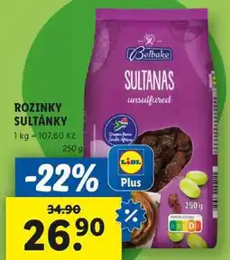 Lidl ROZINKY SULTÁNKY, 250 g nabídka