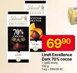 Hruška Lindt Excellence Dark 70% cocoa nabídka