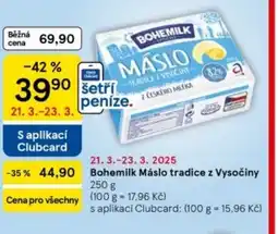 Tesco Bohemilk Máslo tradice z Vysočiny nabídka