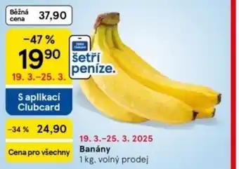 Tesco Banány nabídka