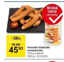 Tesco Ponnath Vídeňské minipárečky nabídka