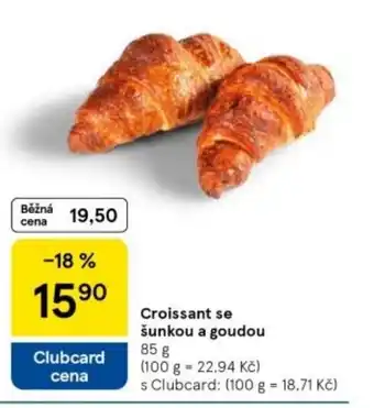 Tesco Croissant se šunkou a goudou nabídka