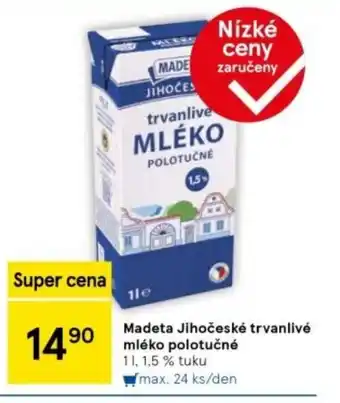 Tesco MADETA Jihočeské trvanlivé mléko polotučné nabídka