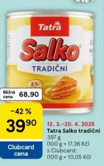 Tesco Tatra Salko tradiční nabídka