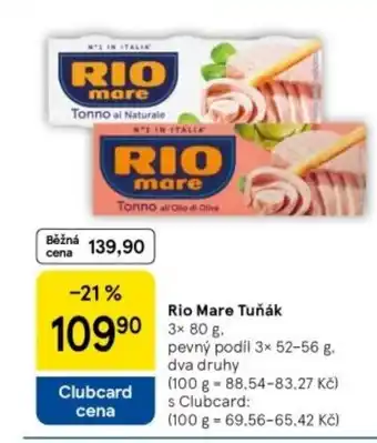 Tesco Rio Mare Tuňák nabídka