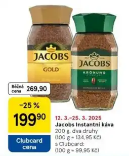 Tesco Jacobs Instantní káva nabídka