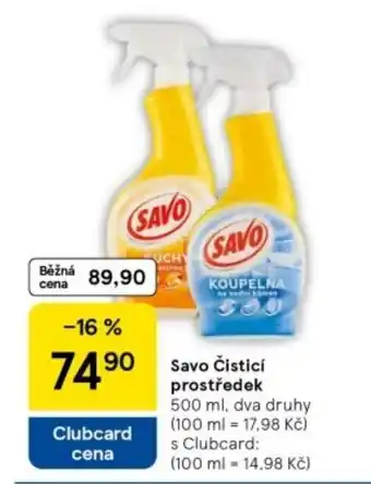 Tesco SAVO Čisticí prostředek nabídka