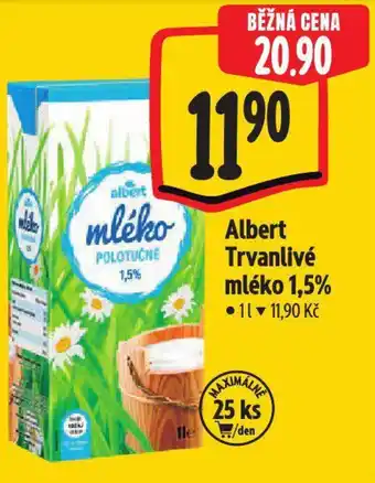 Albert Albert Trvanlivé mléko 1,5% nabídka