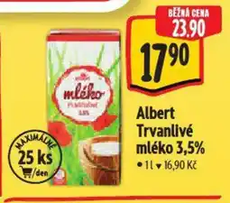 Albert Albert Trvanlivé mléko 3,5% nabídka