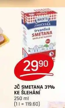 Flop JČ SMETANA 31% KE ŠLEHÁNÍ 250 ml nabídka