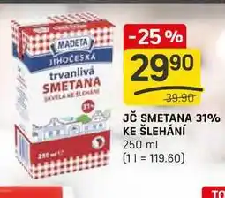 Flop JČ SMETANA 31% KE ŠLEHÁNÍ 250 ml nabídka