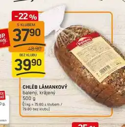 Flop CHLÉB LÁMANKOVÝ balený, krájený 500 g nabídka