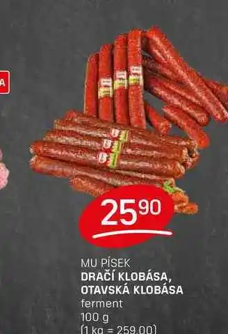 Flop DRAČÍ KLOBÁSA, OTAVSKÁ KLOBÁSA ferment 100 g nabídka