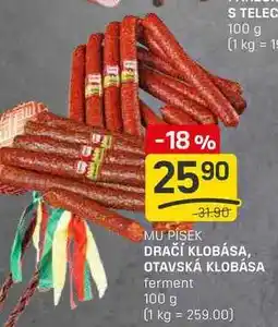 Flop DRAČÍ KLOBÁSA, OTAVSKÁ KLOBÁSA ferment 100 g nabídka