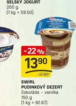 Flop SWIRL PUDINKOVÝ DEZERT čokoláda vanilka 150 g nabídka