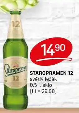 Flop STAROPRAMEN 12 světlý ležák 0,5l nabídka