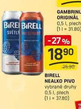 Flop BIRELL NEALKO PIVO vybrané druhy 0,5 l, plech nabídka